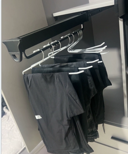 Armario de almacenamiento expandible montado en la parte superior, perchas para pantalones de aleación de aluminio extraíble, riel deslizante de exhibición, organizador de ropa, estante para pantalones - Product Image 4