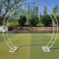 Arc circulaire grand ballon rond arc noir or métal toile de fond mariages toile de fond mariage fleur arc