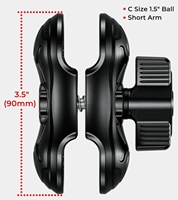 Bras en alliage d'aluminium Kewig 90 mm 3,5 pouces adapté aux supports RAM taille C, composants à boule de 1,5 pouces, support pour détecteur de poissons, support électronique marin