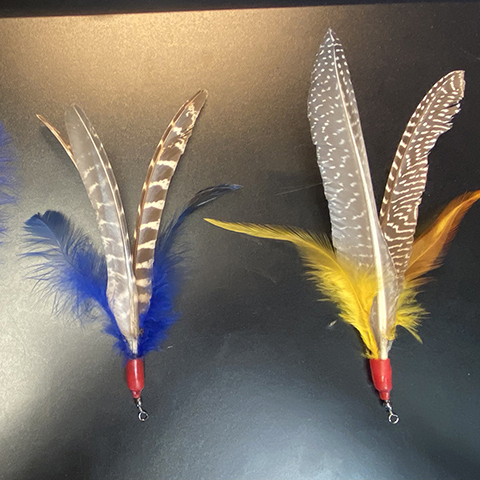 Игрушка для домашних животных, интерактивная игрушка для кошек ручной работы с натуральными перьями