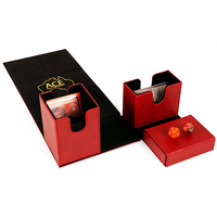 Boîte de rangement pliable de luxe moderne en cuir PU premium avec poignée, modèle Custom Twin Flip N Tray Xeno 200+ Square