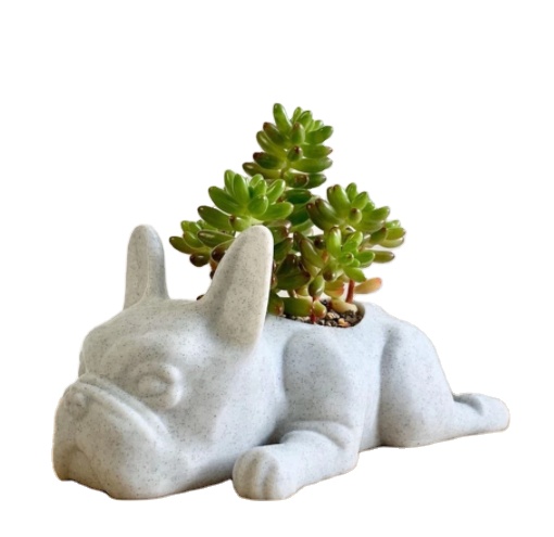 Статуя щенка, плантатор, полимерное украшение, суккуленты, цветочный горшок, украшение для дома, офиса, рабочего стола, сада, 10x5x3,5 см