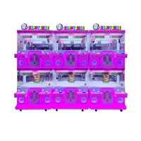 Machine à poupées double couche mécanique à monnayeur pour 4 joueurs avec éclairage LED néon, machine d'arcade pour distributeur de peluches