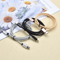 Câble Type-C vers Type-C de 1/2 mètre, 60W, noir et argent, design tressé en nylon, prend en charge la charge rapide PD, modèle H778, fabriqué en Chine
