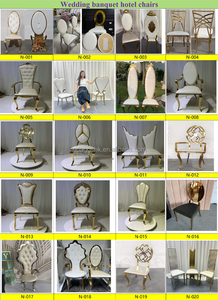 Chaises de mariage empilables en cuir PU modernes et durables LEDA en gros, dorées pour les événements - Product Image 4