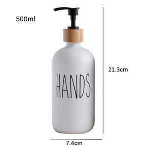 Flacon rond en verre pour désinfectant pour les mains, avec un aspect haut de gamme, adapté au gel douche, avec <span class=keywords><strong>pompe</strong></span> à pression et logo imprimé sur le flacon - Product Image 3