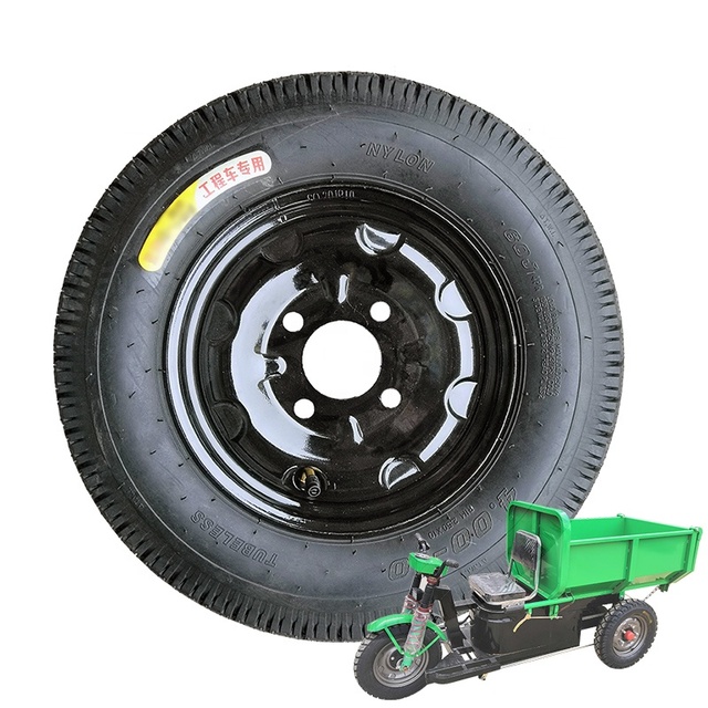 Engineering Electric Vehicle Front Wheel 4.00-10 Vacuum Pneumatic Tyre  Rubber Outer Tire of Mine Agricultural Tricycle