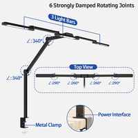 Lampe de Bureau LED Haut de Gamme à Bras Pivotant en Métal pour Moniteur, Idéale pour Bureau, Maison, Hôtel, Salon de Lecture