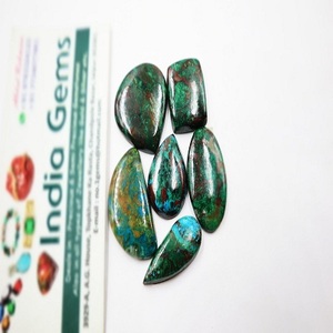 Azurite naturelle de qualité AAA+ en cabochon, formes variées, pierres précieuses vertes étonnantes pour la fabrication de bijoux, au gramme - Product Image 3