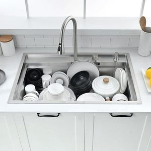 저렴한 가격 언더마운트 싱크 나노 블랙 딥 싱글 볼 액세서리와 스테인레스 스틸 주방 싱크 워크 스테이션 주방 싱크 - Product Image 6