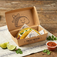 Boîte à tacos en papier écologique résistante à la graisse avec design pliable et verrouillable pour l'emballage alimentaire