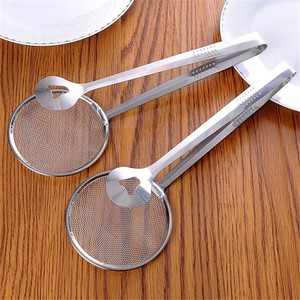 Pinces de <span class=keywords><strong>cuisine</strong></span> <span class=keywords><strong>en</strong></span> acier inoxydable Pinces de service <span class=keywords><strong>en</strong></span> métal avec passoire à mailles - Product Image 6