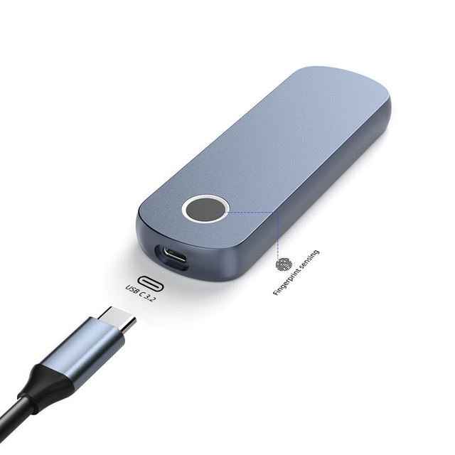 High-Speed 10Gbps M.2 SATA NVME Enclosure External USB Fingerprint Identification Thunderbolt 5 SSD Case for Hard Drive