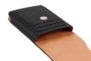 Étui de luxe pour <span class=keywords><strong>iPhone</strong></span> en cuir avec clip/boucle de ceinture, pochette haut de gamme avec porte-carte d'identité intégré - Product Image 6