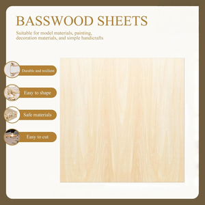 Láminas de Madera Natural de 1.5-6 mm, Corte Láser Comercial, Madera Contrachapada de Tilo, Láminas de Tilo para Manualidades, Rompecabezas 3D y Juguetes - Product Image 2