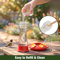 Comedero de Vidrio para Colibríes de 10 oz, a Prueba de Fugas, Ecológico y Ligero para Colgar en Exteriores