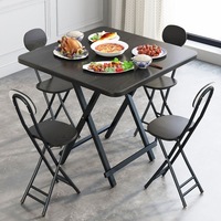 Ensembles de tables à manger pliantes carrées compactes - Meubles pour la maison, entrepôt, atelier - Construction en bois et métal écologique, durable