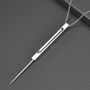 Cross Necklace Stainless Steel 95x54mm Multi Function Survival Tool With Chain - Product Image 2