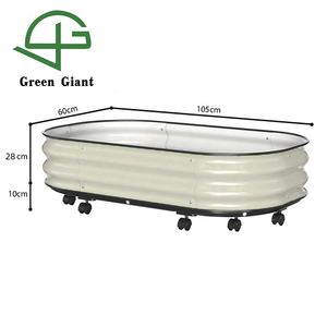 11 ''Hoog Verhoogd Tuinbed Beweegbare Metalen Plantdoos, Balkon Dakbloem En Groenteplantdoos Groentepot - Product Image 6