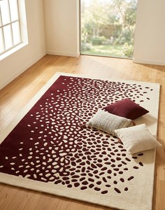 Tapis contemporain tissé à la main avec envers en latex – Tapis moderne à motifs pour salon, chambre et décoration intérieure - Product Image 1