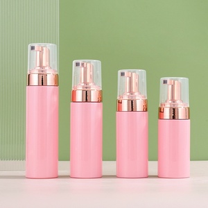100ml 120ml 150ml 200ml <b>Empty</b> PET Luxury Pink Refulable Cosmetic Face Cleaner Customized logo Foam Pump <b>Bottles</b> - Product Image 5