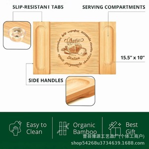 Ensemble de planches à fromage en bois de bambou avec tiroir, plateau de service pour fromage, pizza et pain, lavage à la main uniquement - Product Image 5