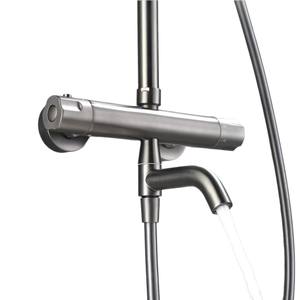 Robinetterie de douche thermostatique en cuivre pur brossé gris canon chromé Vimijia en gros, douches de salle de bain, mitigeurs - Product Image 4