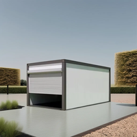 Cochera Metálica Prefabricada de Acero de 20 Pies, Casa Contenedor Plegable, Montaje Rápido, Modular, Portátil, Moderna, con Puerta Corredera
