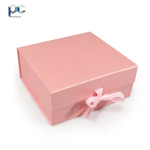 La grande confezione regalo di lusso all'ingrosso del nastro può essere personalizzata con logo confezione regalo scatola pieghevole con logo del cliente