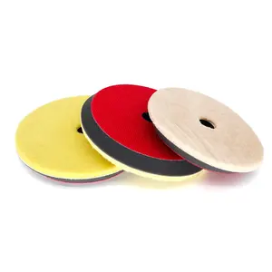 5 inch natural wool car mirror polishing pad self-adhesive lining cloth polishing pad