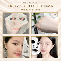 Masque en velours de lait lyophilisé activé par l'eau, hydratation intense, masque éclaircissant, acide hyaluronique, centella, nid d'oiseau, peptide de soja