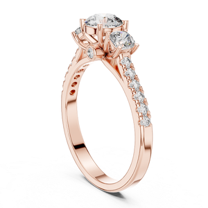 แหวนเพชรคิวส์แล็บทรงกลมเจียระไนแบบบริลเลียนท์ ทอง 18k สุดฮิต สำหรับเป็นของขวัญงานแต่งงานและวันครบรอบสำหรับผู้หญิง - Product Image 4