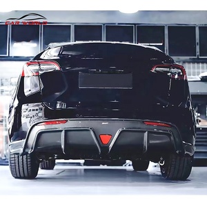 ลิ้นดิฟฟิวเซอร์หลังคาร์บอนไฟเบอร์แท้สำหรับรถยนต์รุ่น Y ชิ้นส่วนกันชนหลังพร้อมไฟสามเหลี่ยมชิ้นที่สาม ชุดแต่งตัวถัง - Product Image 5