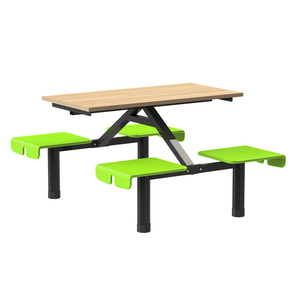 학교 식당 가구 학생용 나무 식탁 및 의자 세트 4인용 식당 테이블 및 의자 - Product Image 2