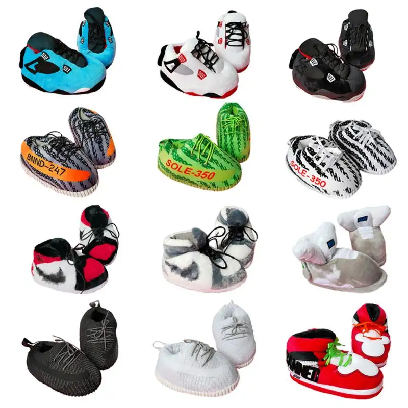 Drop Shipping Exquisite Designs Winter Warm Plush Teenager Adult Indoor House Sneaker Slippers