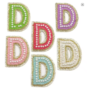 Lettres de l'alphabet anglais en sequins perlés roses A-Z, applique à repasser, patch pour vêtements, badge à <span class=keywords><strong>coller</strong></span> pour vêtements, sacs, chaussures - Product Image 6