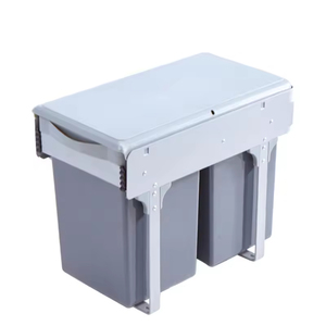 Dual Bucket Plastic Kitchen Trash Can Hidden Drawer Push-Pull Guide Easy Installation Modern Simple Design for Household Use - Product Image 6