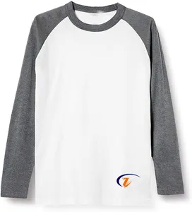 Men's long sleeve t shirt cotton round neck different color t shirts direct to garment t shirt