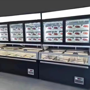 Congélateur vertical <span class=keywords><strong>combiné</strong></span> pour supermarché avec porte vitrée et vitrine réfrigérée - Product Image 6