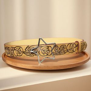 <span class=keywords><strong>Cintura</strong></span> Western Star per <span class=keywords><strong>Donna</strong></span>, Cinturino <span class=keywords><strong>Beige</strong></span>, Motivi Floreali in Rilievo, Stile Cowboy Retrò - Product Image 4
