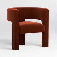 Sillón de Salón de Diseño Nórdico, Moderno, Minimalista, de Lujo, con Tapicería Roja, Creativo, Individual, para Descanso