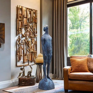 Đương đại màu xanh lá cây Patina đúc đồng hình điêu khắc mưa thiết kế - Product Image 4