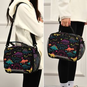 Custom Dinosaur Print Eco-friendly <b>Insulated</b> <b>Lunch</b> Bag with Zipper Closure for Kids School & Picnic Use - Product Image 5