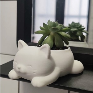 Maceta de Suculentas con Diseño de Gatito de Dibujos Animados Impresa en 3D, Adorno Creativo para Cactus, Portavelas Decorativo Moderno para Hogar u Oficina - Product Image 3