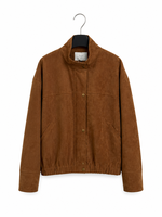 Veste en Faux Daim pour Femme, Col Montant en Polyester, Boutonnage Simple, Vêtement d'Extérieur Décontracté d'Automne, Fournisseur en Gros