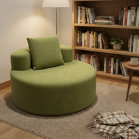 Fauteuil inclinable individuel moderne et populaire en tissu vert, avec mousse souple à haute résilience, idéal pour balcon et maison décontractée