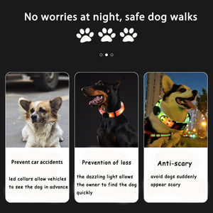 Yeni varış Led ışık köpek tasma naylon anti-kayıp yansıtıcı ayarlanabilir gece güvenlik yanıp sönen Led köpek tasma - Product Image 6