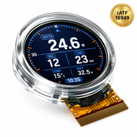 Modul LCD Bulat Tangguh 1,04 inci 800nits -30 hingga 85 derajat Celcius Layar IPS Tahan Suhu Lebar dengan Kaca Pelindung Panda Tebal 4mm untuk Perangkat Luar Ruangan