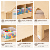 Table d'activités Montessori pour enfants, table de jeu en bois avec bacs de rangement, mobilier pour maternelle, école maternelle, garderie, salle de classe
