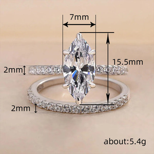 Anello Geometrico a Forma di Marquise per Donne, Gioiello Elegante e Scintillante, Vendita all'Ingrosso - Product Image 4